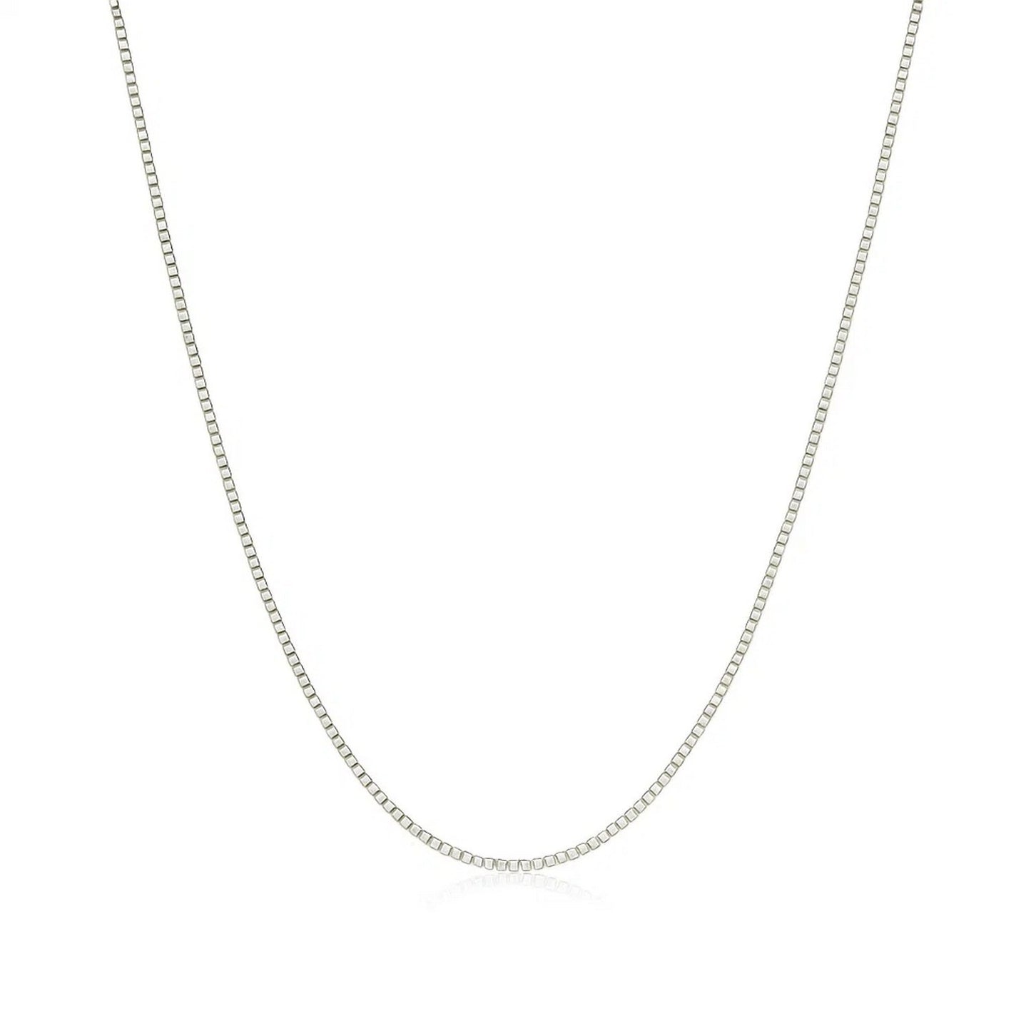 14k White Gold Classic Box Chain (0.60 mm)