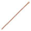 14K Rose Gold Woven Rope Diamond Bracelet (7.50")