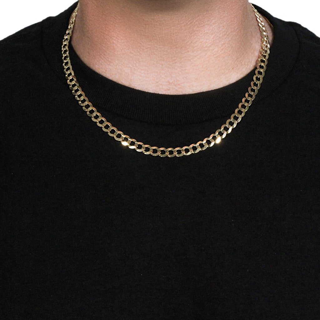 10k Yellow Gold Solid Curb Chain (7.00 mm)