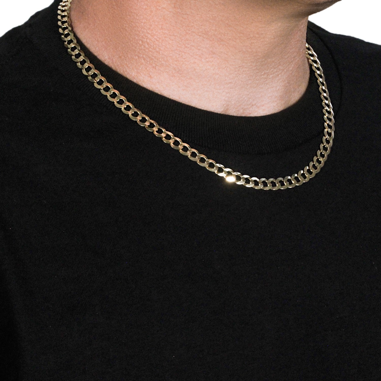10k Yellow Gold Solid Curb Chain (7.00 mm)
