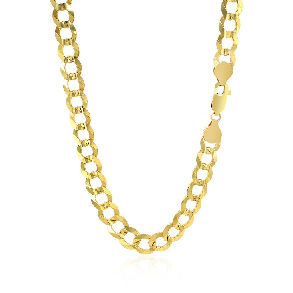 10k Yellow Gold Solid Curb Chain (7.00 mm)