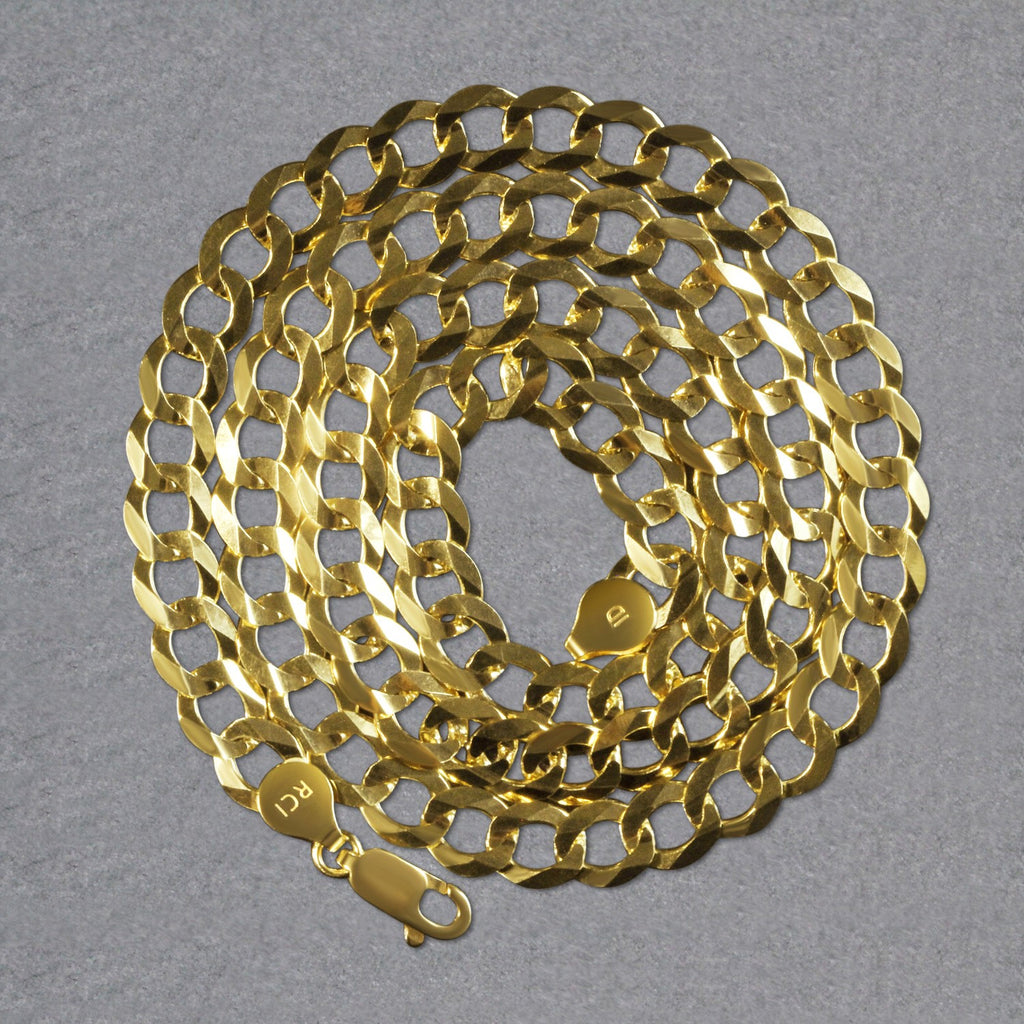 10k Yellow Gold Solid Curb Chain (7.00 mm)