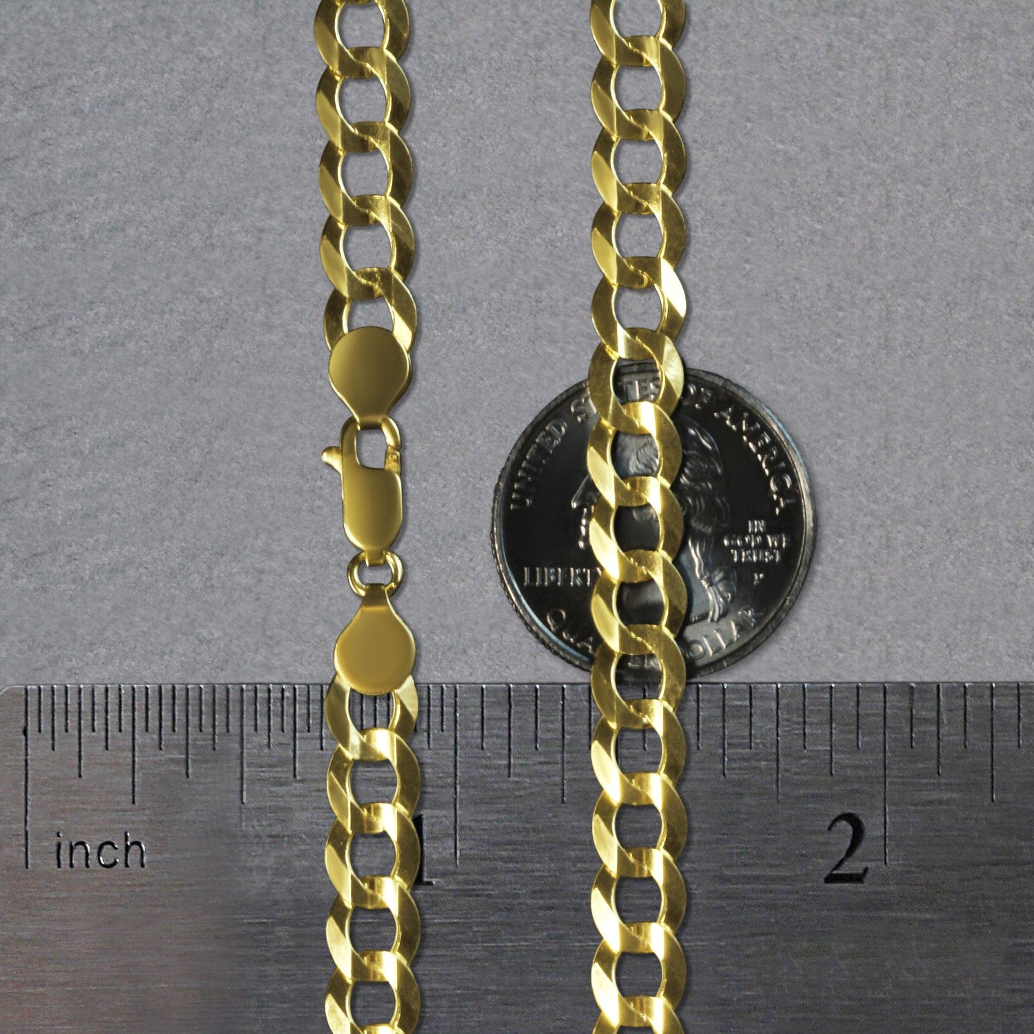 10k Yellow Gold Solid Curb Chain (7.00 mm)
