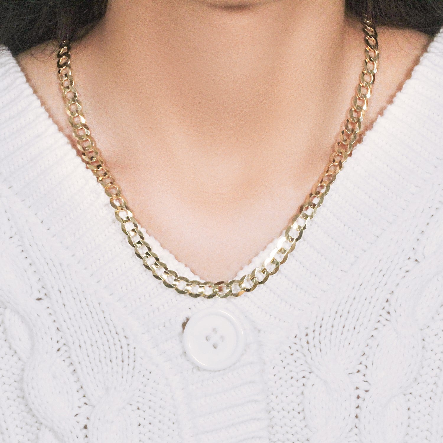 10k Yellow Gold Solid Curb Chain (7.00 mm)