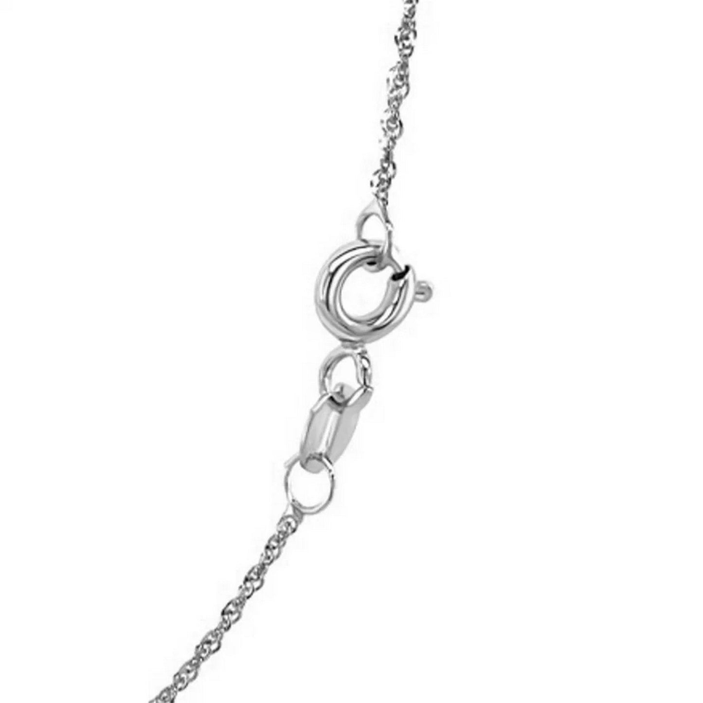 14K White Gold Singapore Chain Necklace (1.10 mm)