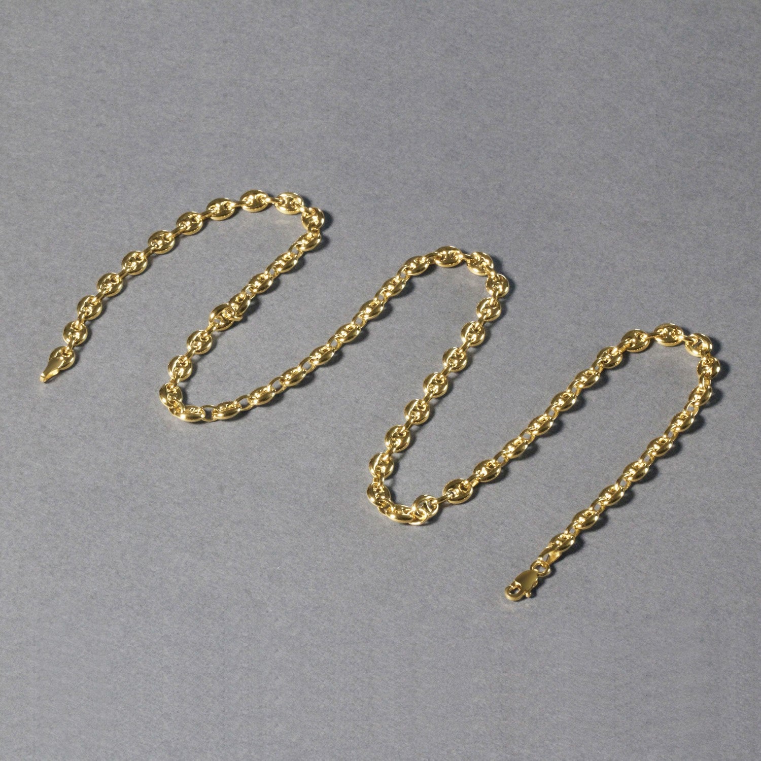 14K Yellow Gold Men's Puffed Mariner Link Chain Necklace – 18 to 24 Inches – 14K Gold