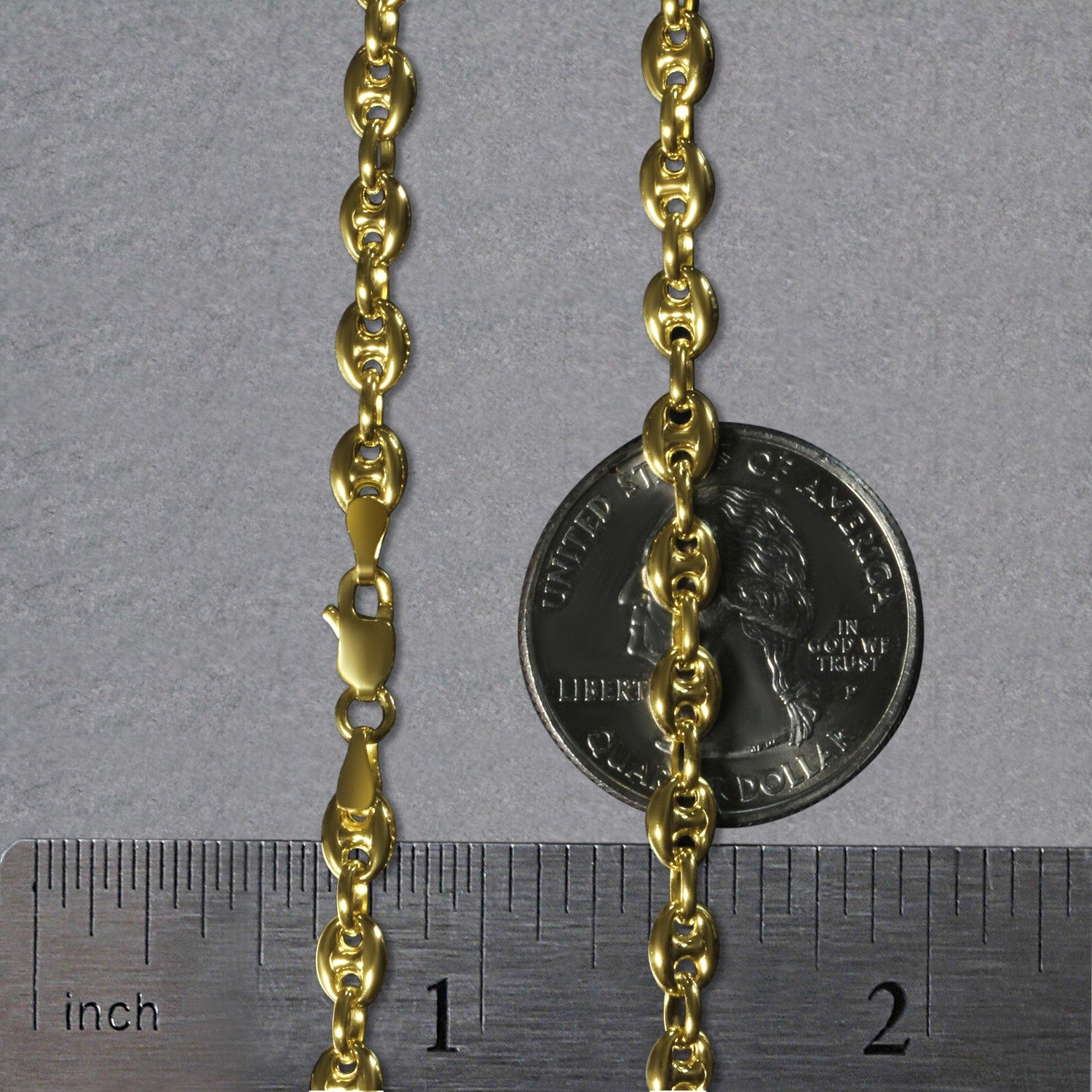 14K Yellow Gold Men's Puffed Mariner Link Chain Necklace – 18 to 24 Inches – 14K Gold