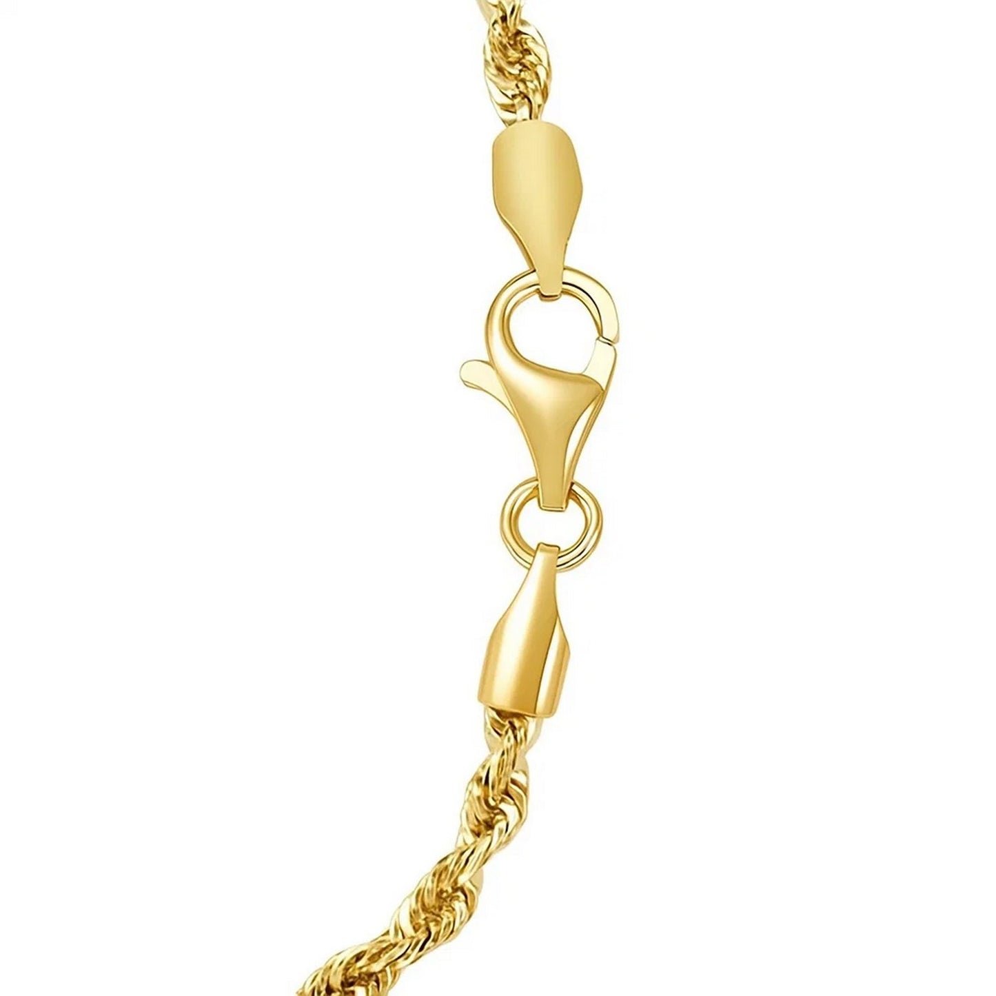 14K Yellow Gold Solid Diamond Cut Rope Chain Necklace (2.75 mm)