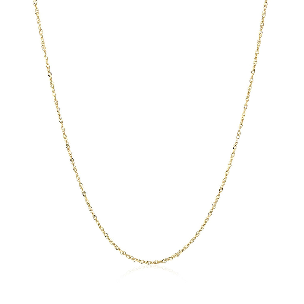 14K Yellow Gold Singapore Chain Necklace (0.81 mm)