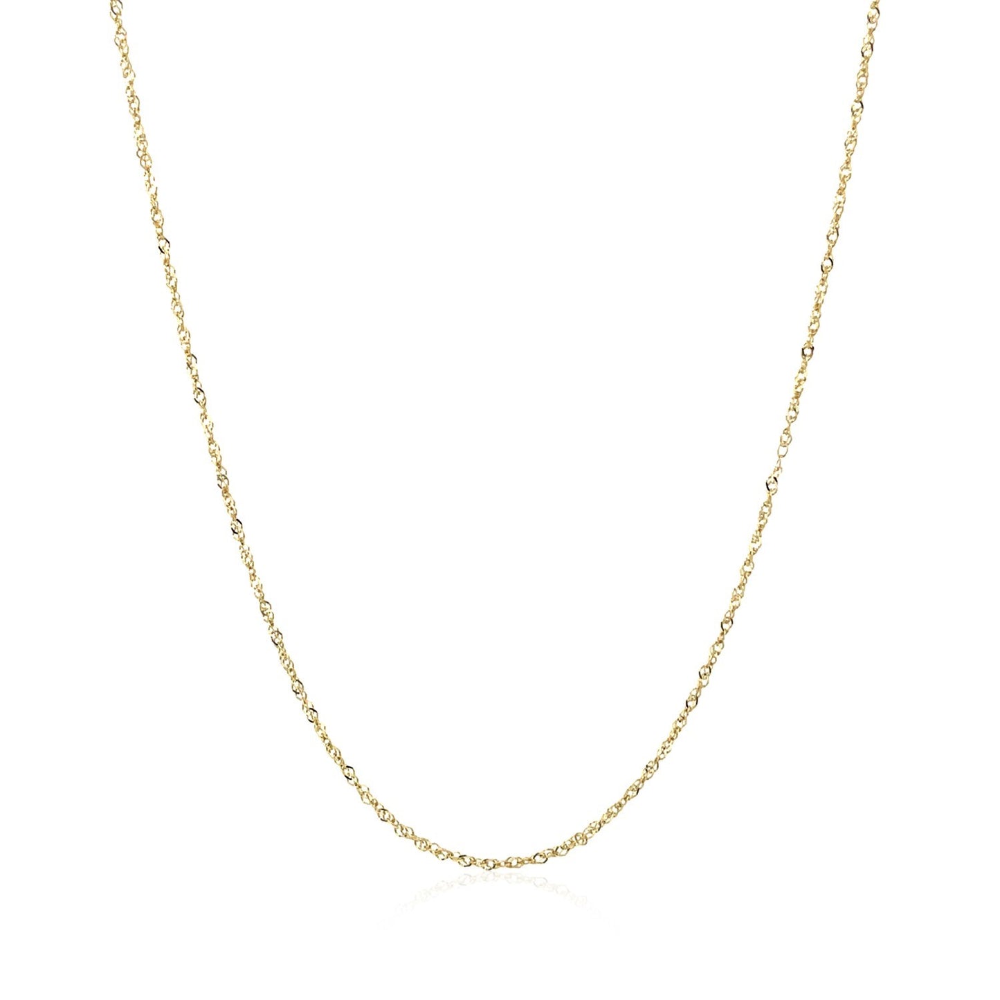 14K Yellow Gold Singapore Chain Necklace (0.81 mm)