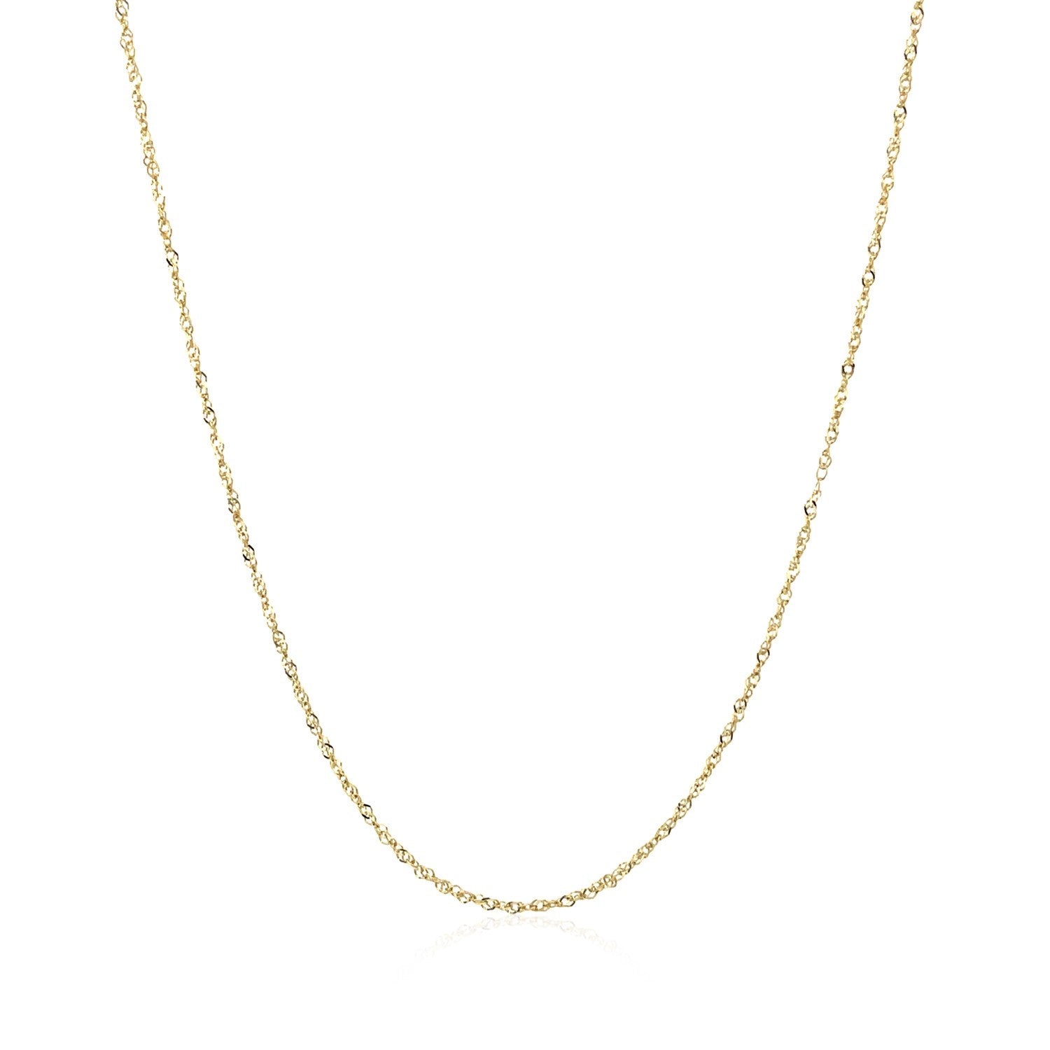 14K Yellow Gold Singapore Chain Necklace (0.81 mm)