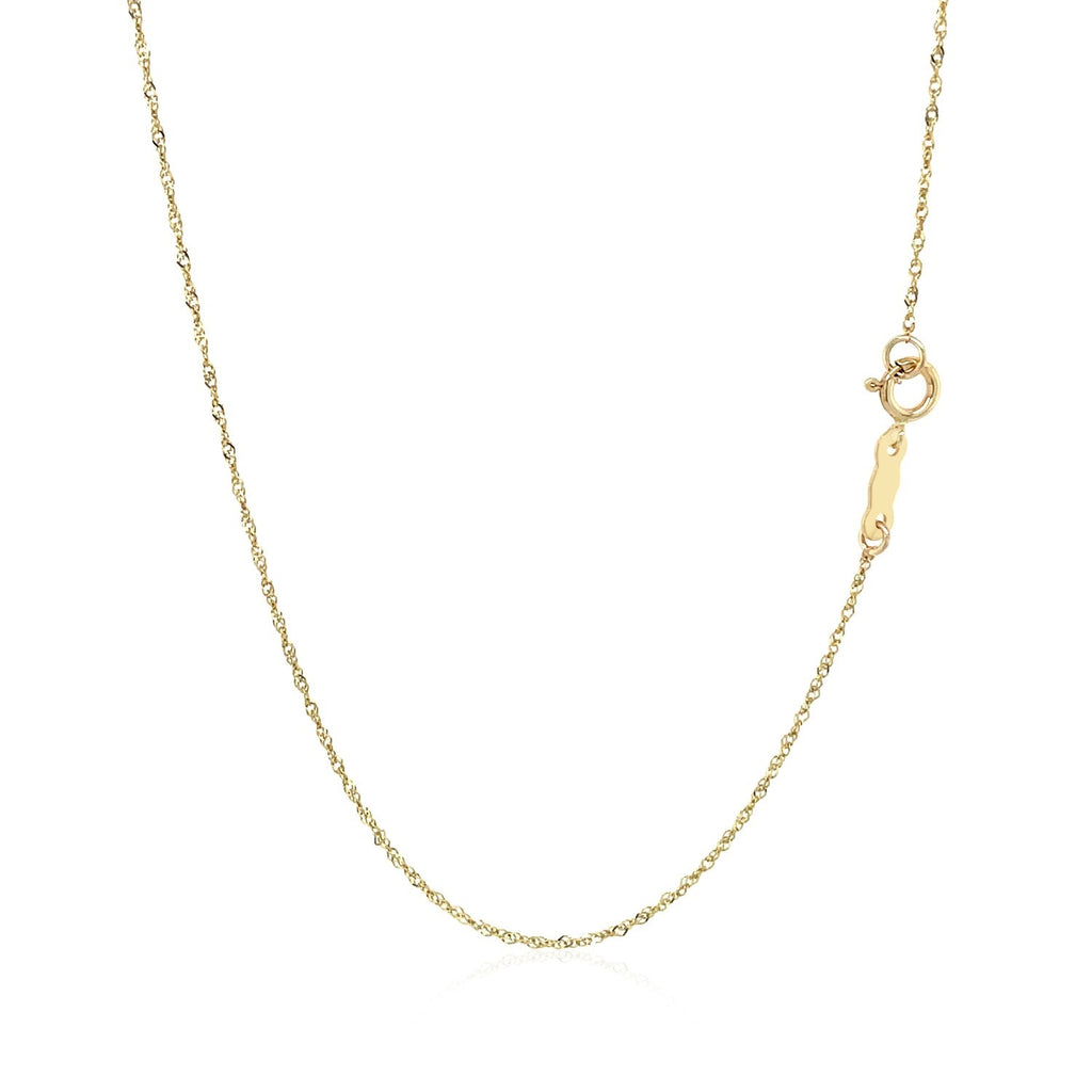 14K Yellow Gold Singapore Chain Necklace (0.81 mm)