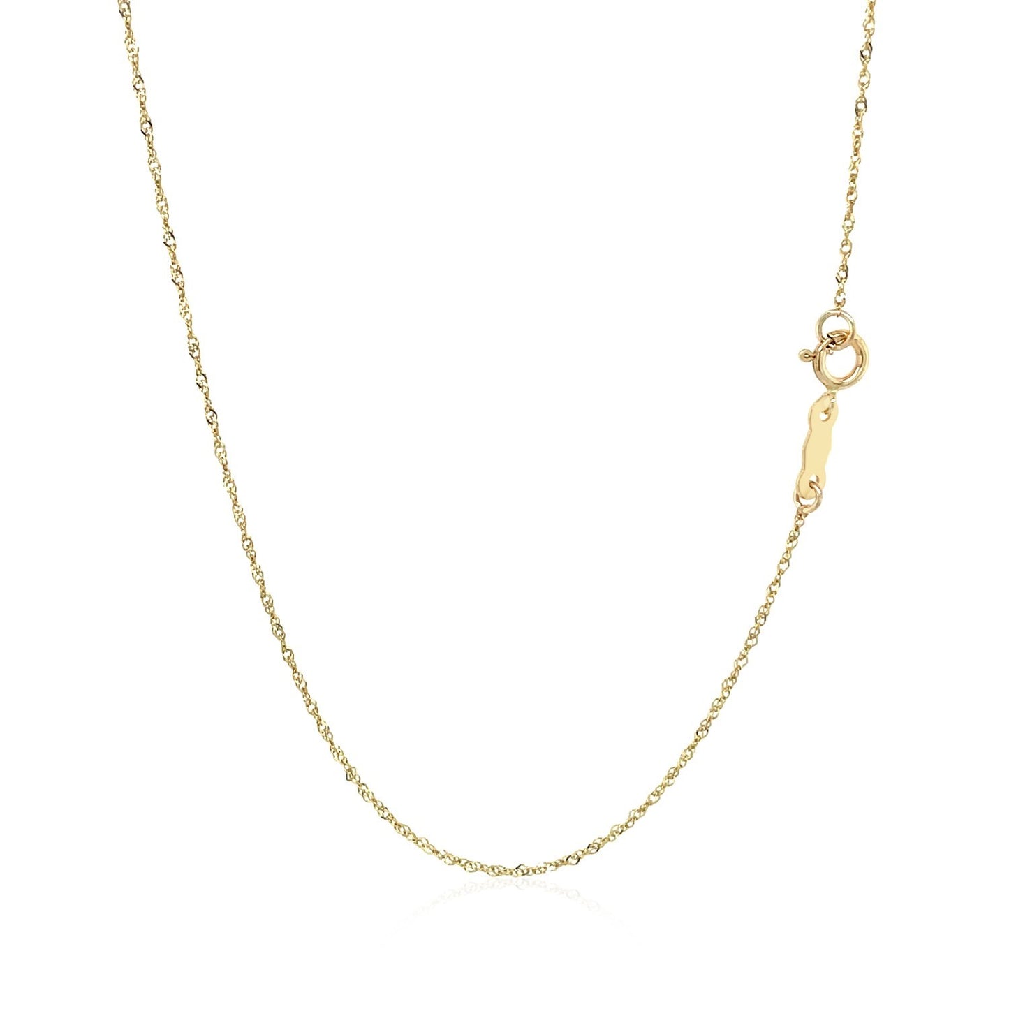 14K Yellow Gold Singapore Chain Necklace (0.81 mm)