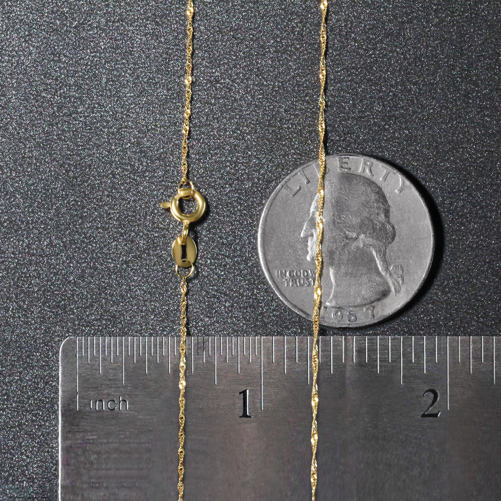 14K Yellow Gold Singapore Chain Necklace (0.81 mm)