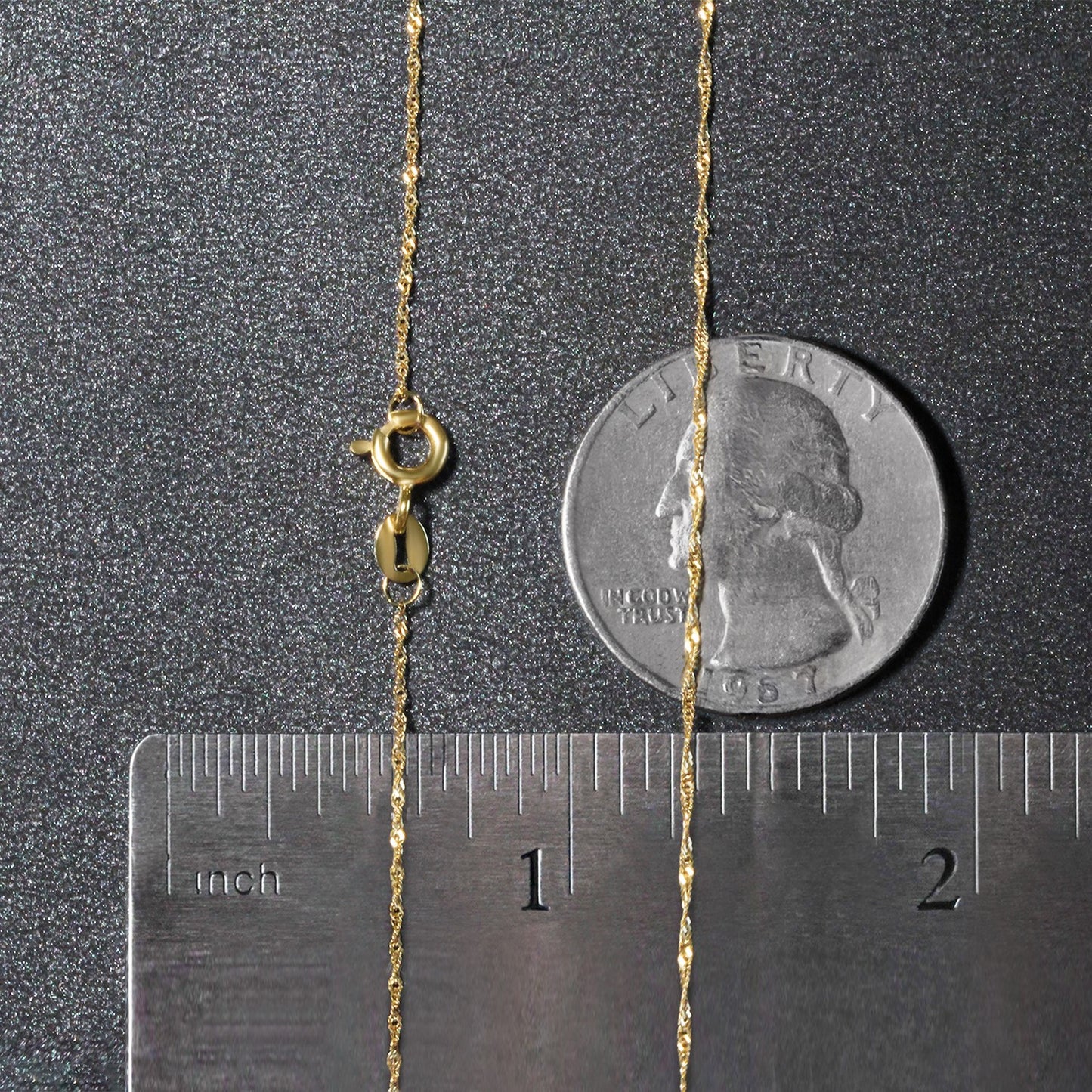 14K Yellow Gold Singapore Chain Necklace (0.81 mm)