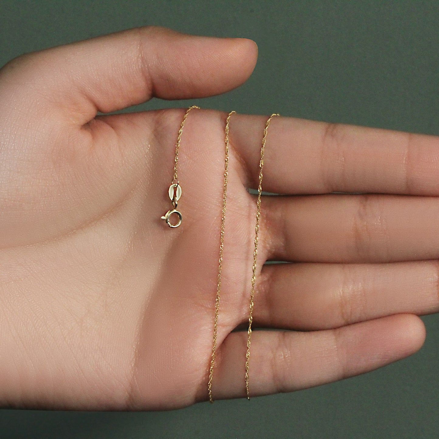 14K Yellow Gold Singapore Chain Necklace (0.81 mm)