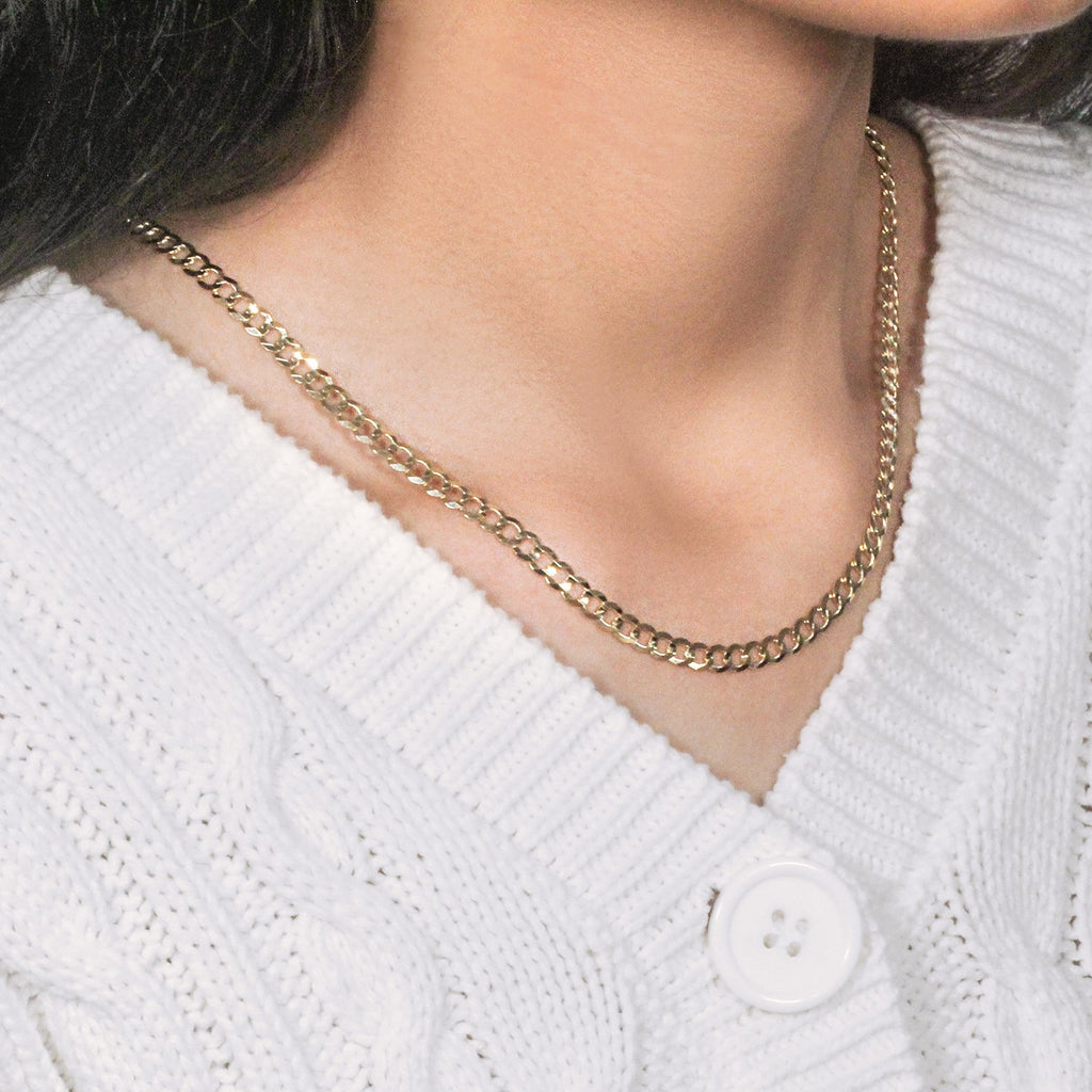 10k Yellow Gold Solid Curb Chain (4.70 mm)