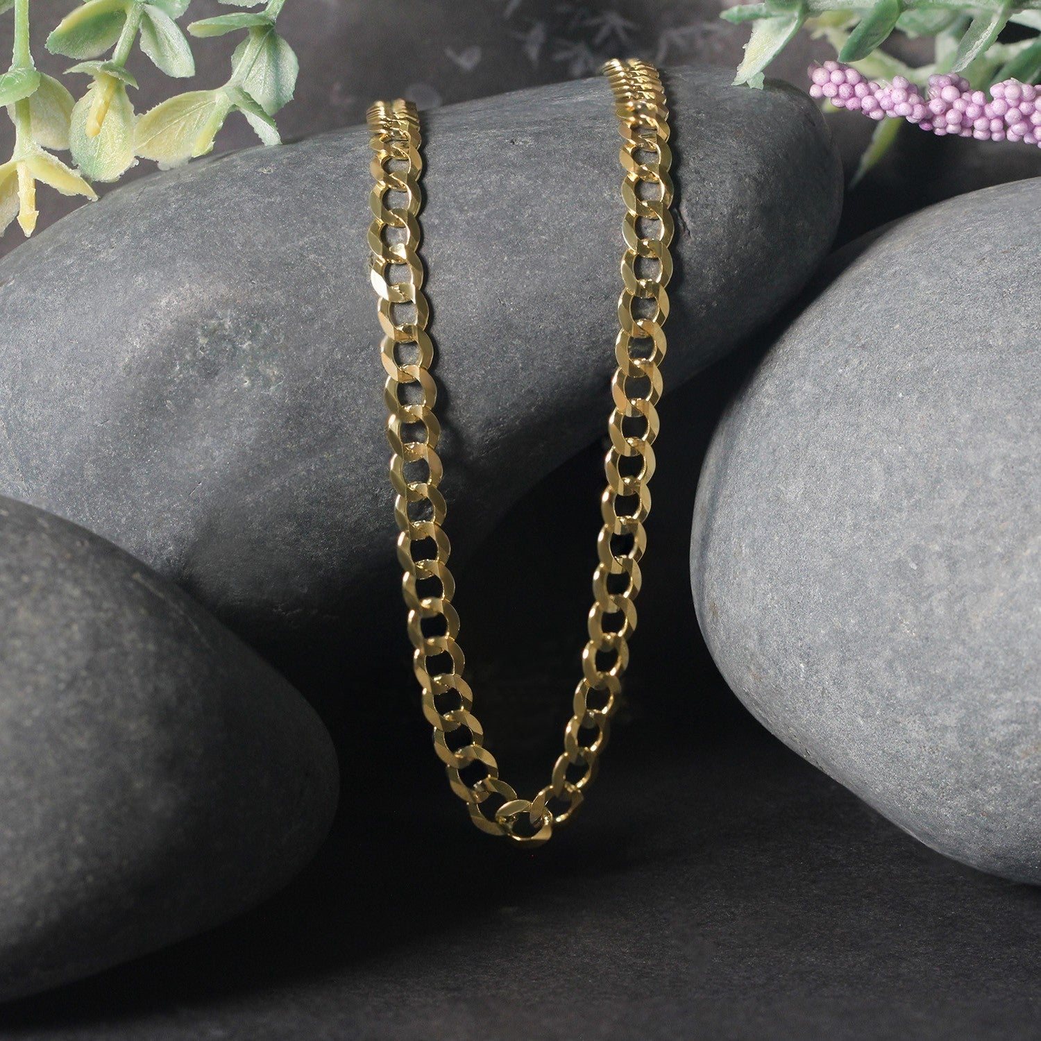 10k Yellow Gold Solid Curb Chain (4.70 mm)