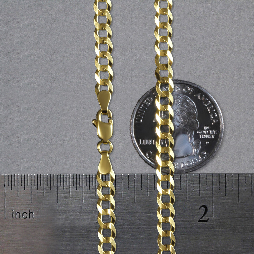 10k Yellow Gold Solid Curb Chain (4.70 mm)