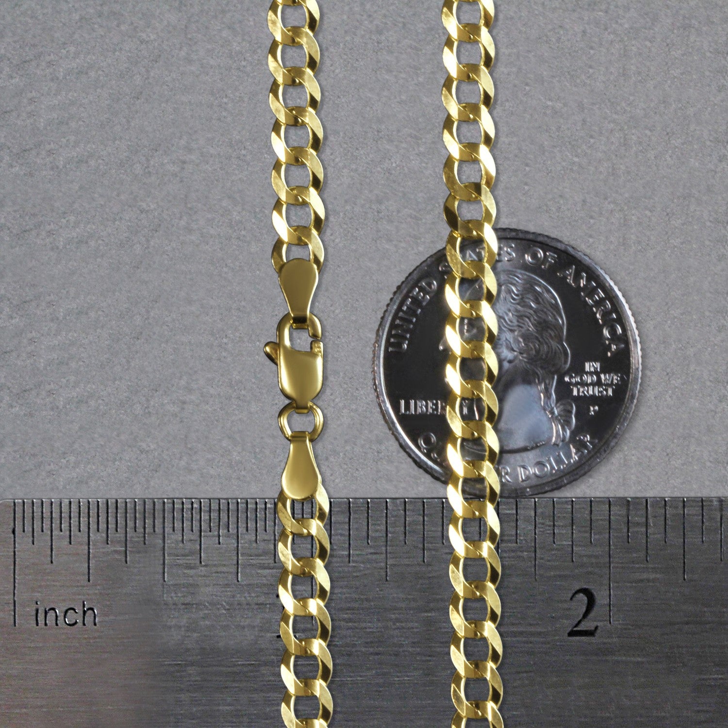10k Yellow Gold Solid Curb Chain (4.70 mm)