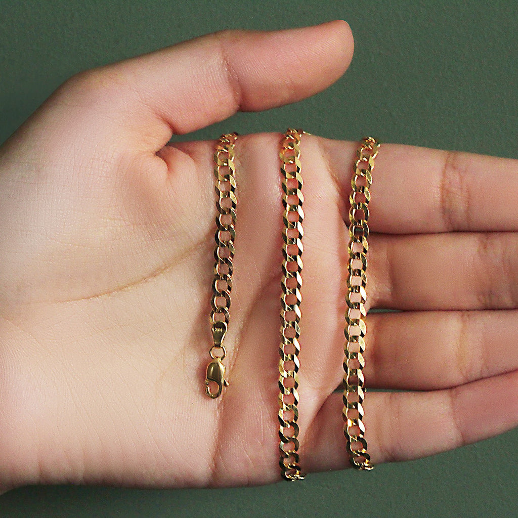 10k Yellow Gold Solid Curb Chain (4.70 mm)