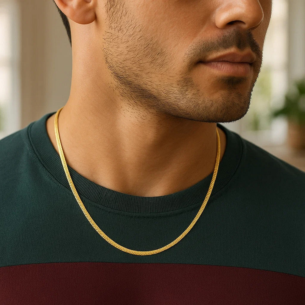 14K Yellow Gold Super Flex Herringbone Chain 2.80mm | Solid Gold