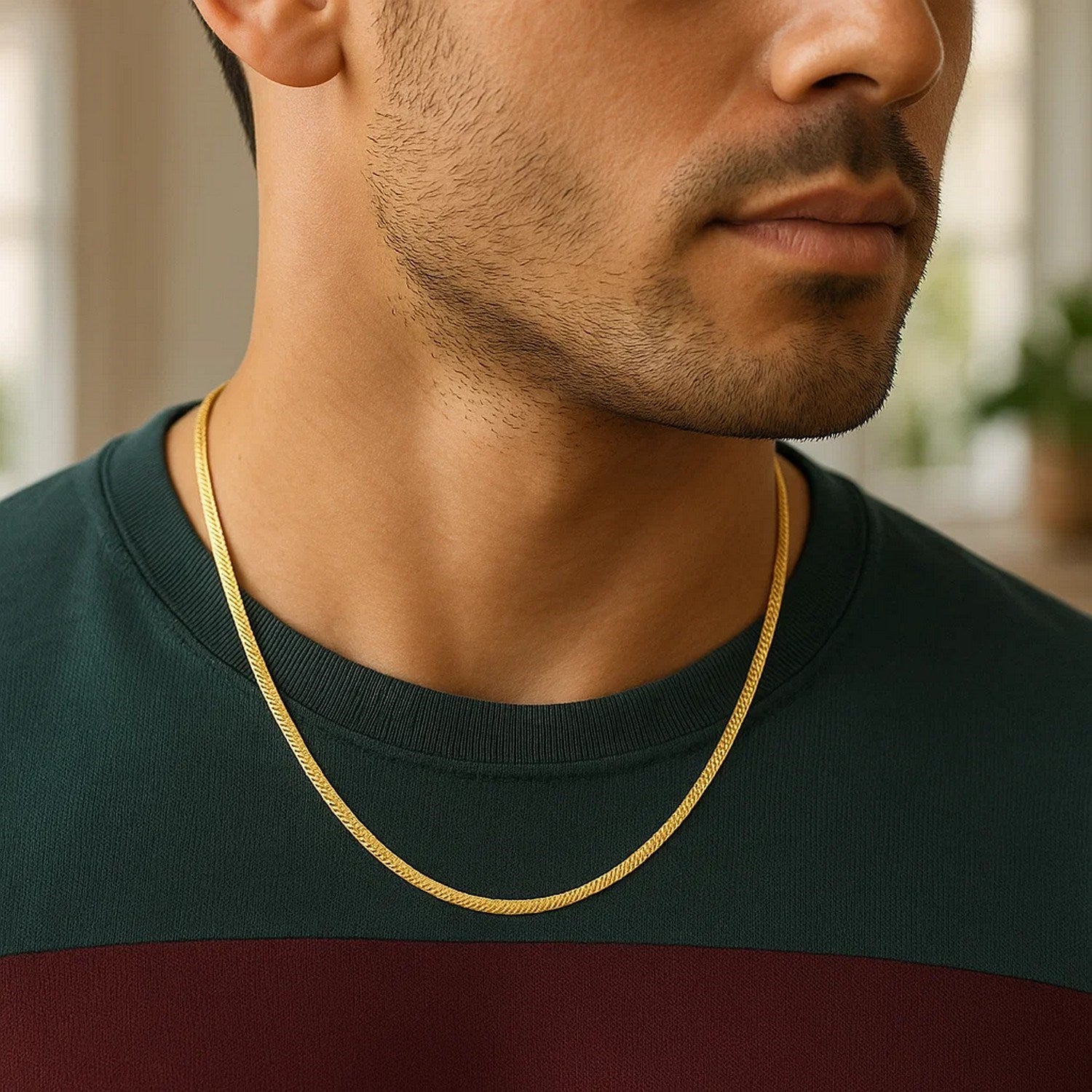 14K Yellow Gold Super Flex Herringbone Chain 2.80mm | Solid Gold
