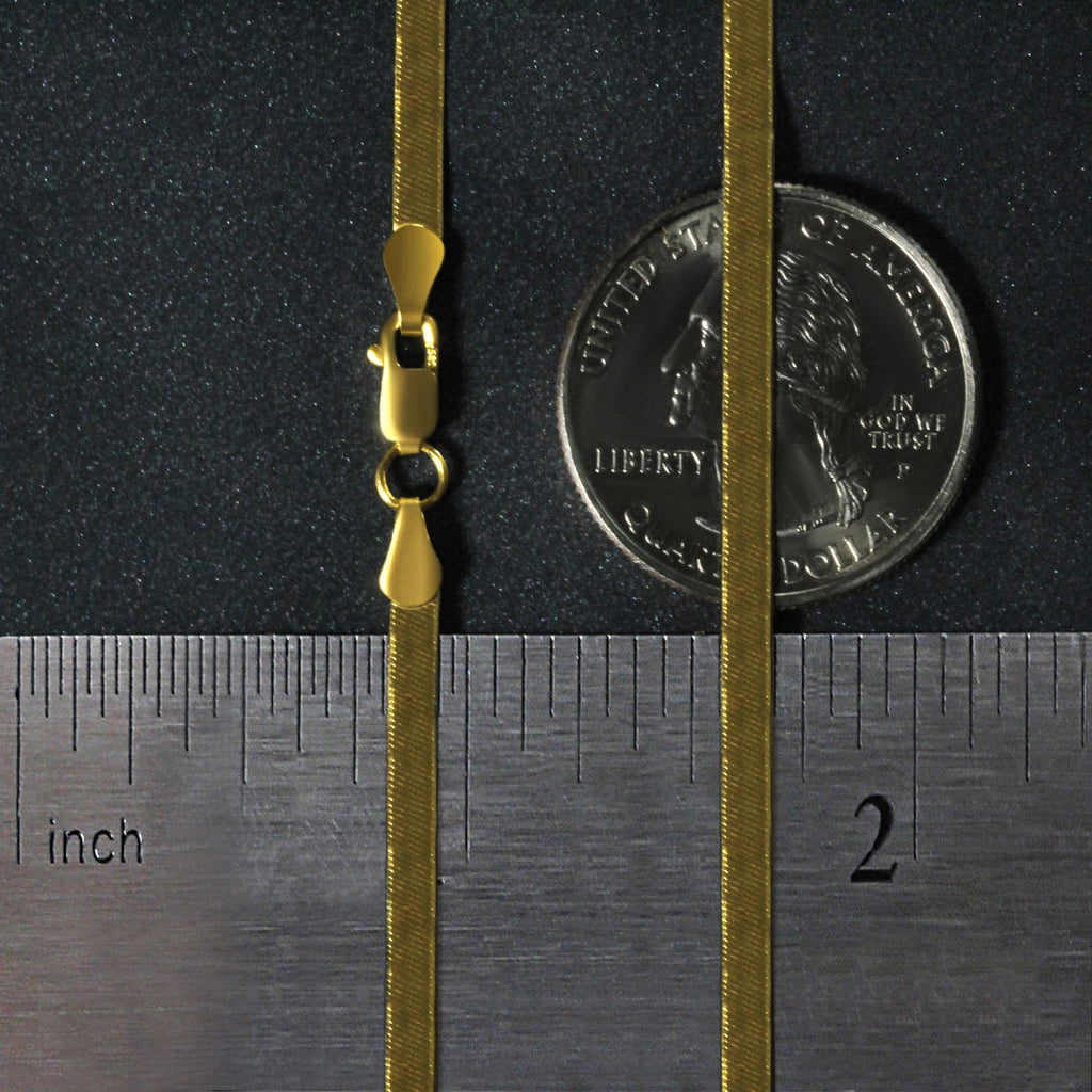 14K Yellow Gold Super Flex Herringbone Chain 2.80mm | Solid Gold