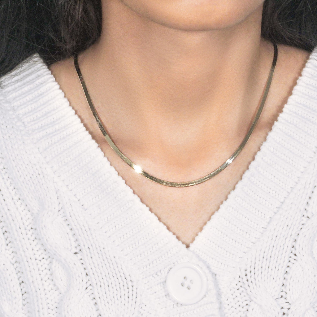 14K Yellow Gold Super Flex Herringbone Chain 2.80mm | Solid Gold