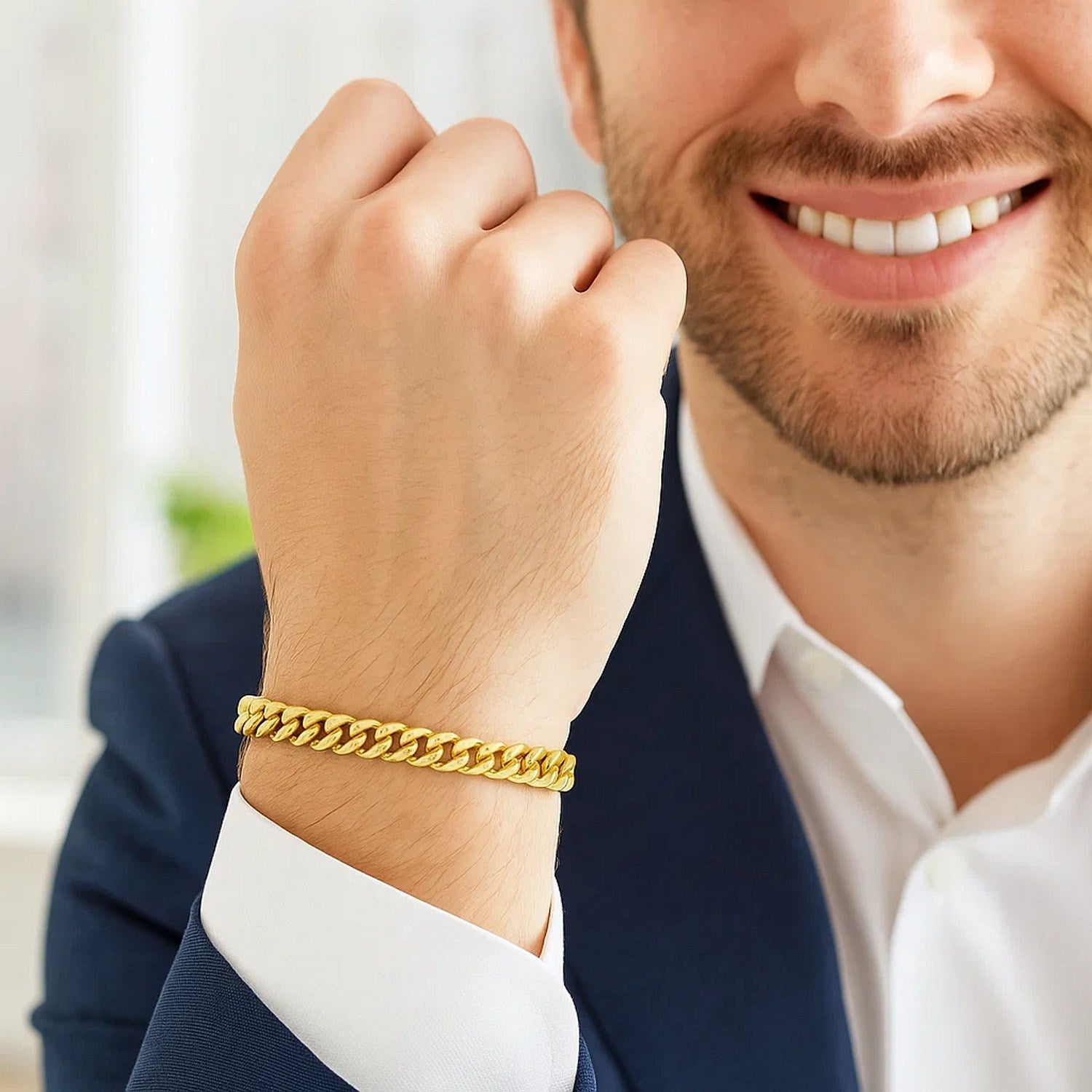 10K Yellow Gold Classic Miami Cuban Solid Bracelet (6.10mm) – True Pure Gold