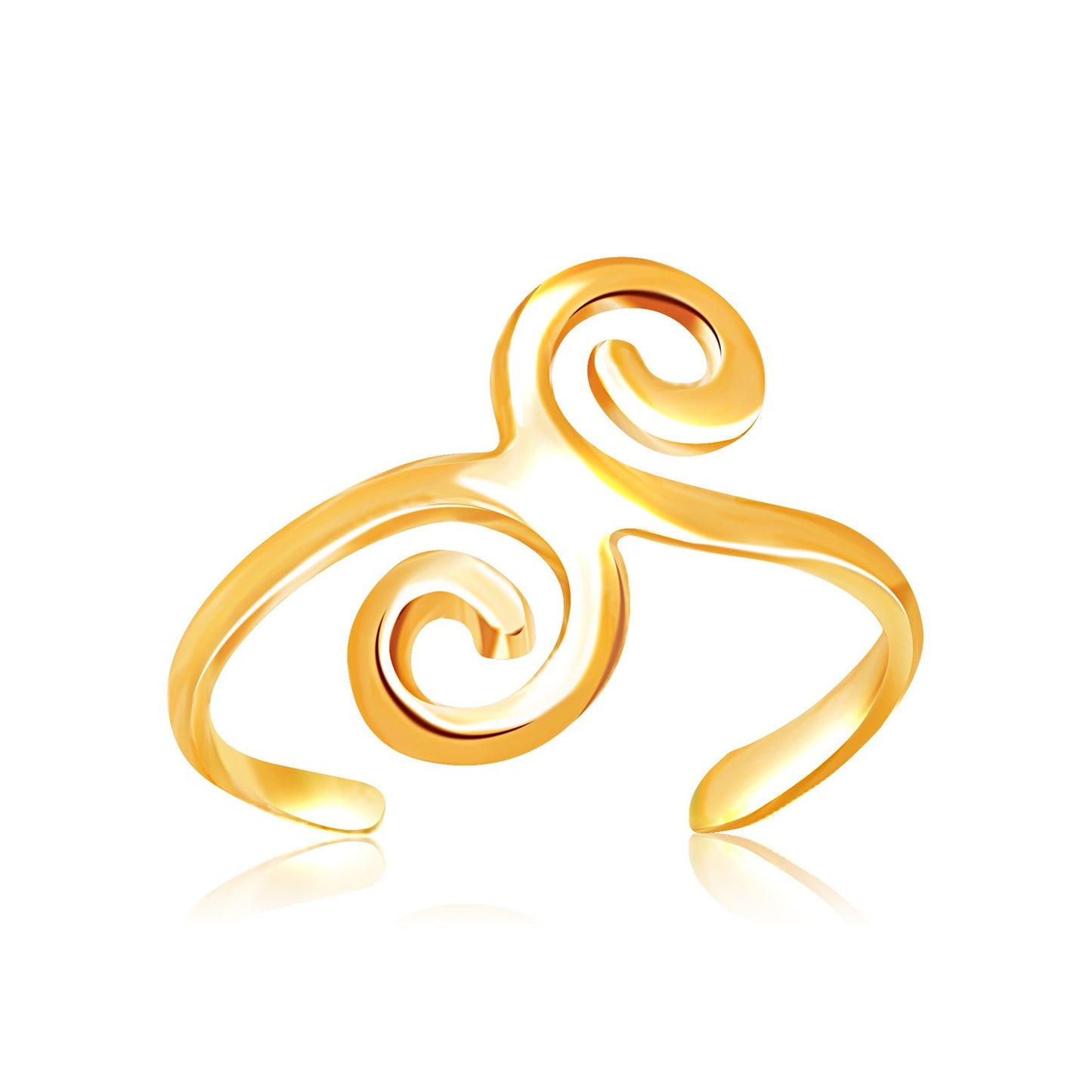 14k Two-Tone Gold Open Wire Tube Toe Ring