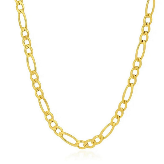 14k Yellow Gold Solid Figaro Chain (7.00 mm)