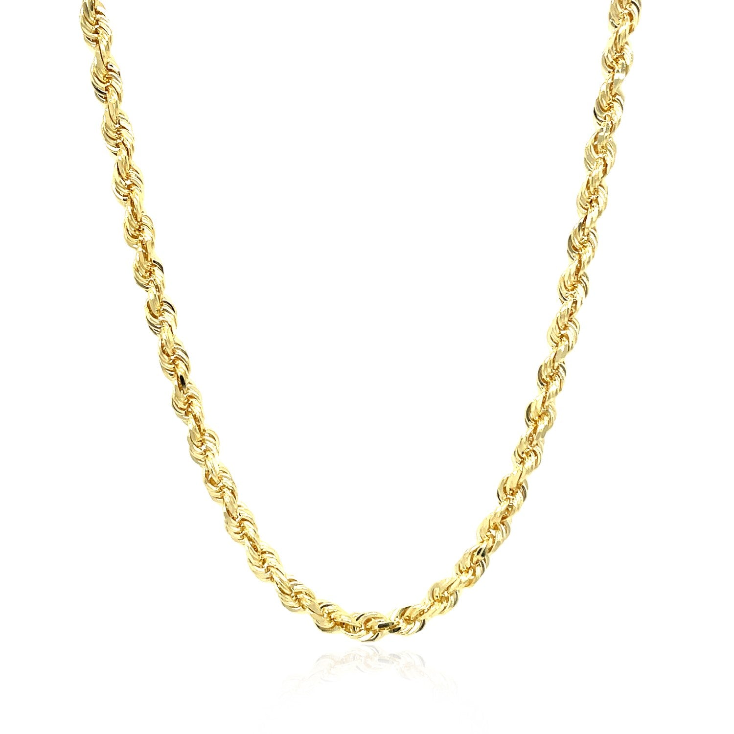 10K Yellow Gold Solid Diamond Cut Rope Chain Necklace (3.50 mm)