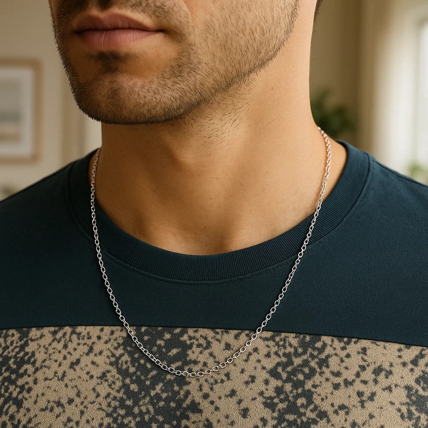14K White Gold Rolo Chain – 2.50mm, Solid Gold