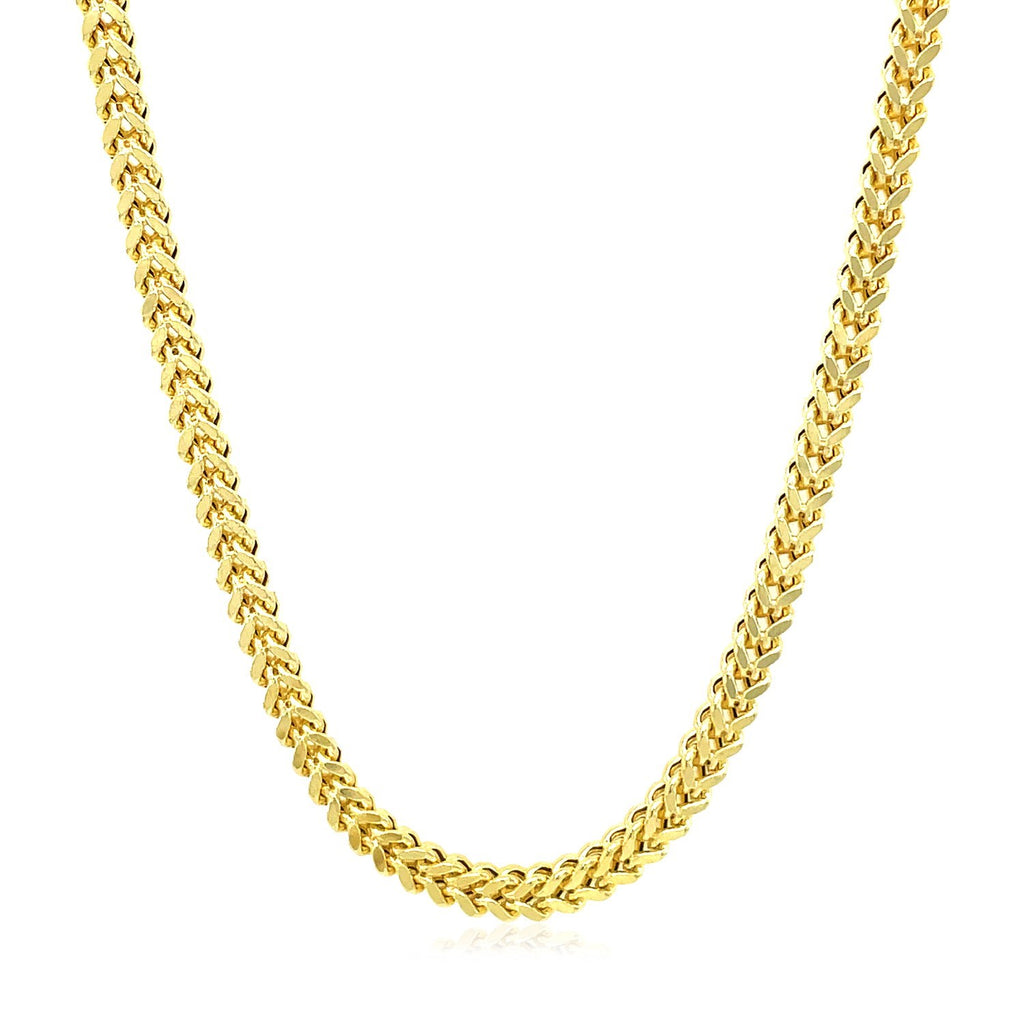 14K Yellow Gold Square Franco Chain Necklace (5.30mm)