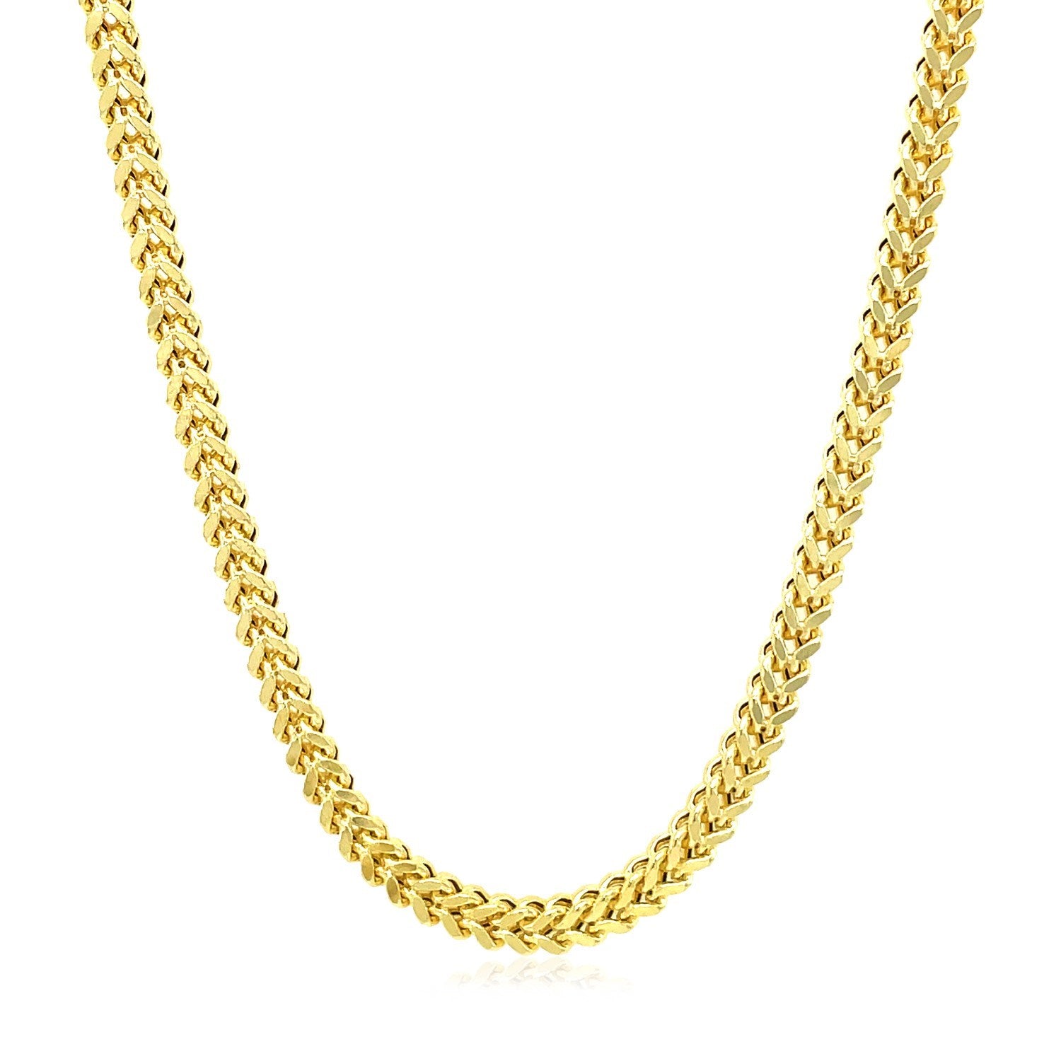 14K Yellow Gold Square Franco Chain Necklace (5.30mm)