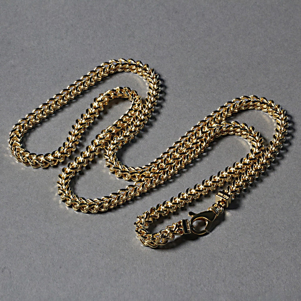 14K Yellow Gold Square Franco Chain Necklace (5.30mm)