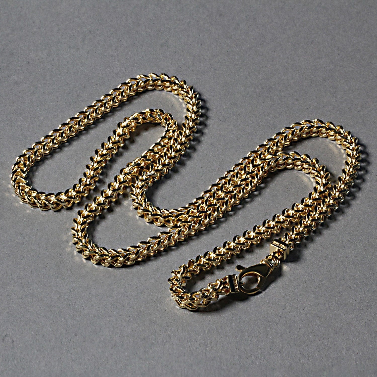 14K Yellow Gold Square Franco Chain Necklace (5.30mm)