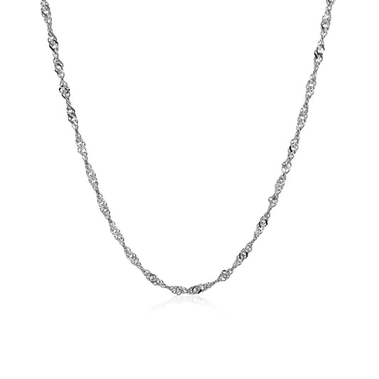 14K White Gold Singapore Chain Necklace (1.80 mm)