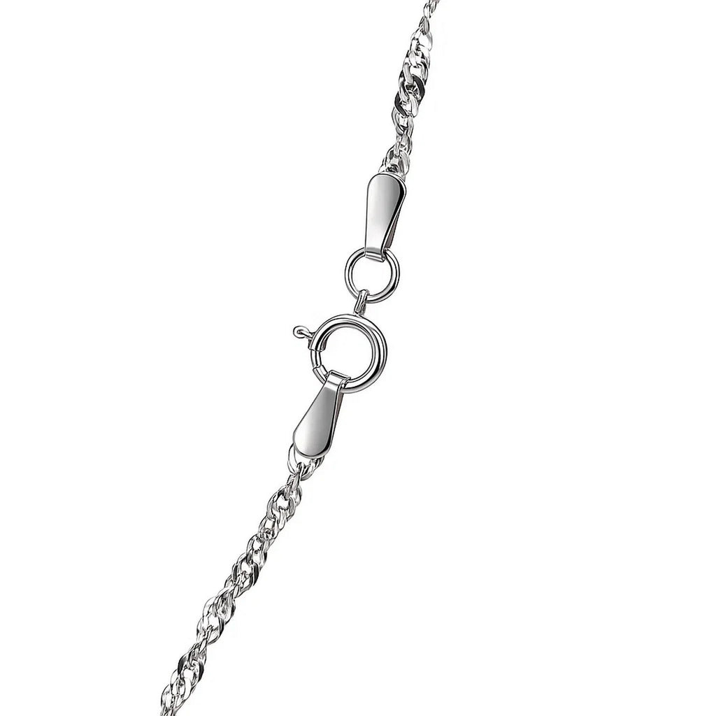 14K White Gold Singapore Chain Necklace (1.80 mm)