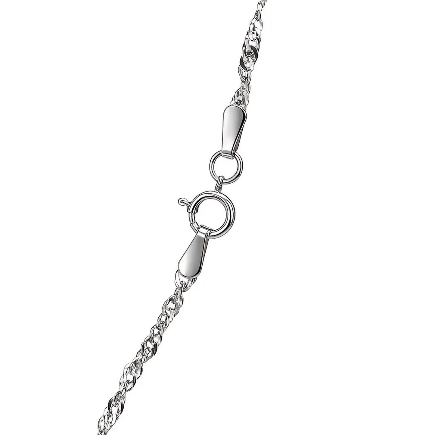 14K White Gold Singapore Chain Necklace (1.80 mm)