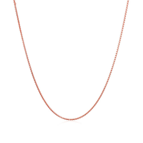 14K Rose Gold Diamond Cut Round Wheat Chain – 0.70mm, Solid Gold