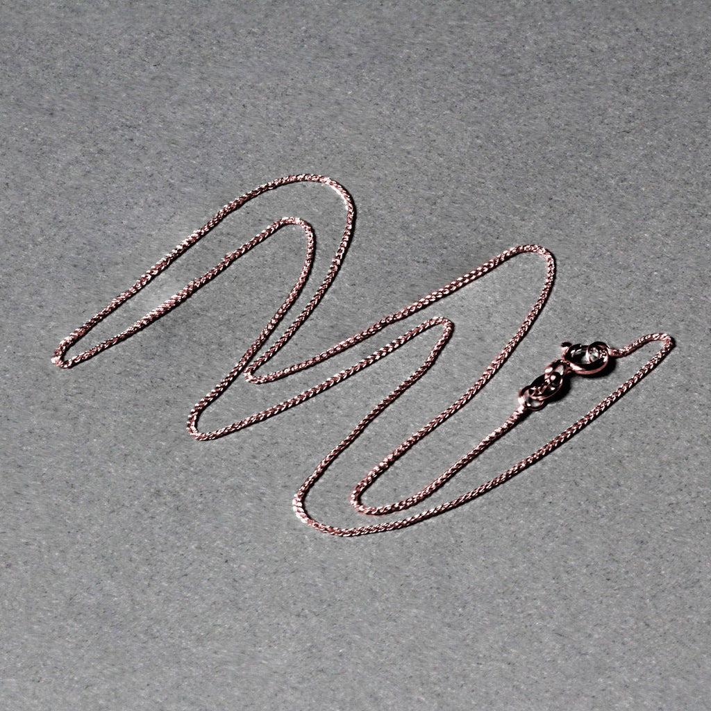 14K Rose Gold Diamond Cut Round Wheat Chain – 0.70mm, Solid Gold