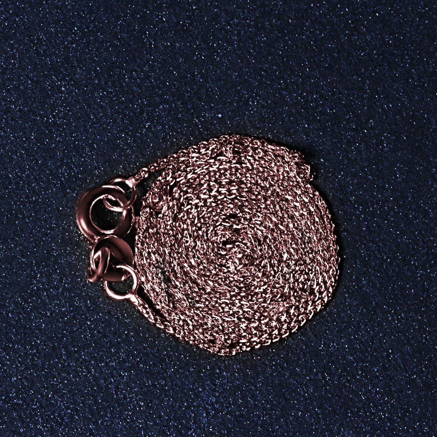 14K Rose Gold Diamond Cut Round Wheat Chain Necklace (0.70 mm)