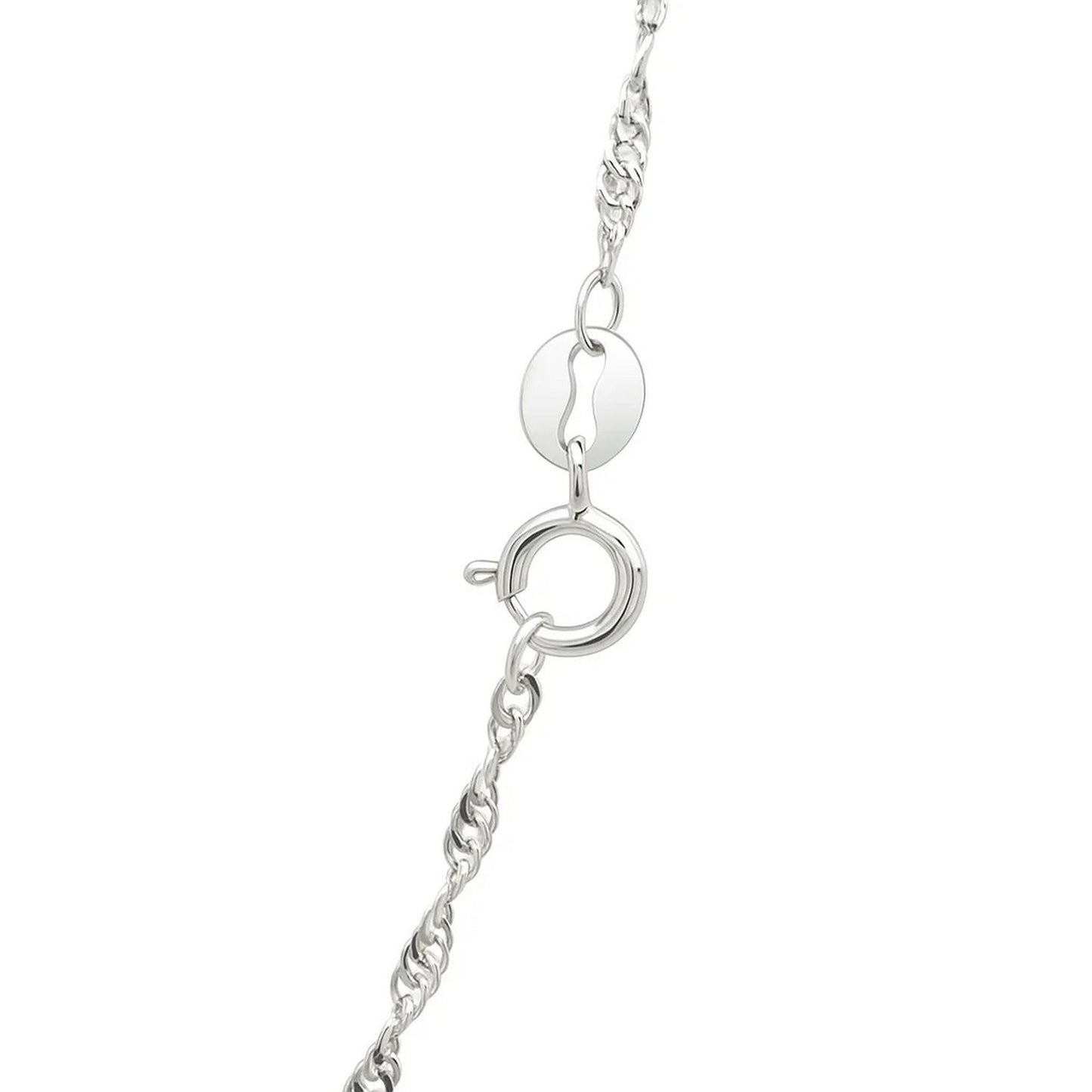 14K White Gold Singapore Chain Necklace (1.30 mm)