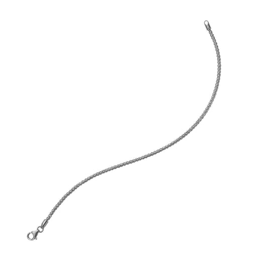 14K White Gold Sparkle Spring Chain Bracelet (2.10 mm)