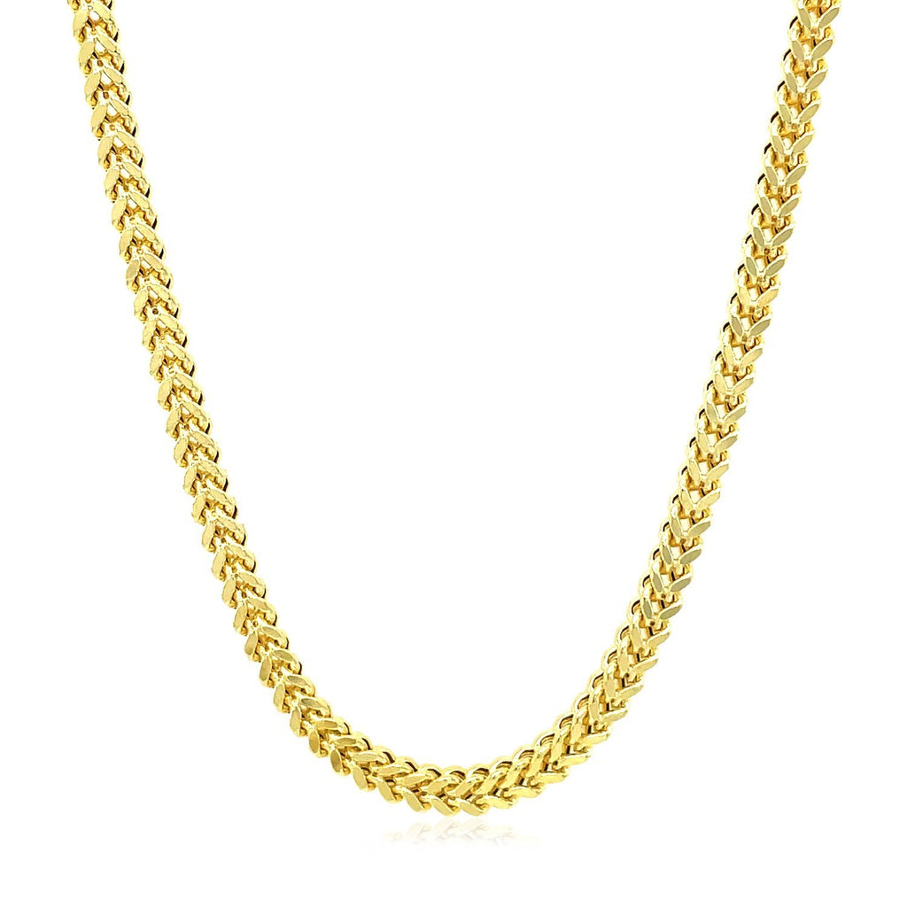 14K Yellow Gold Square Franco Chain Necklace (4.40mm)
