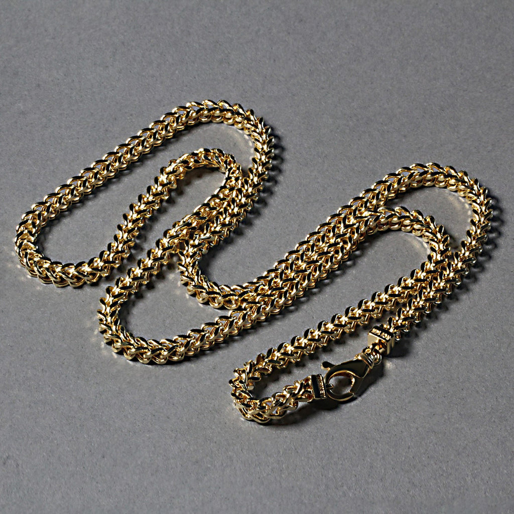 14K Yellow Gold Square Franco Chain Necklace (4.40mm)