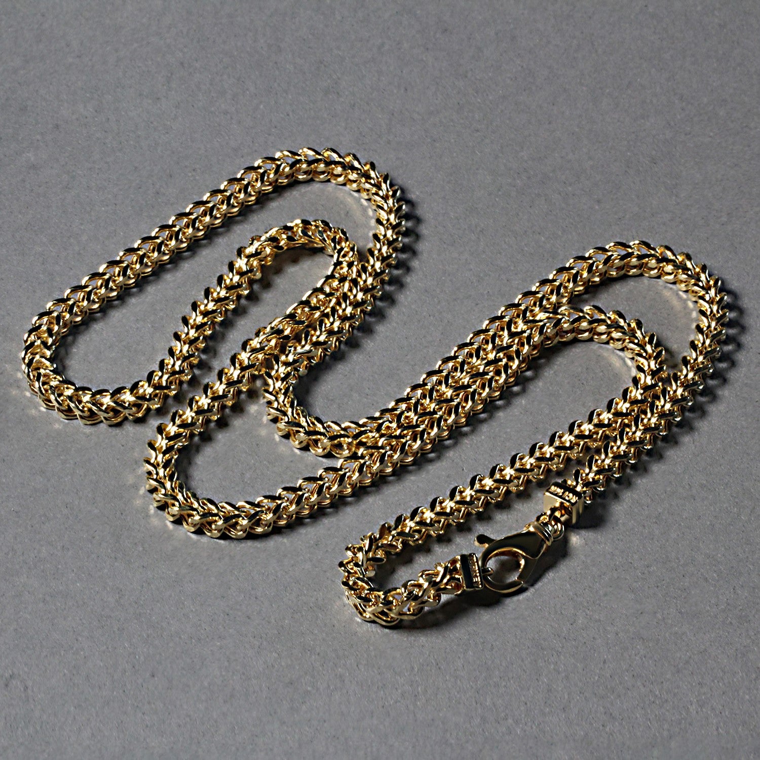 14K Yellow Gold Square Franco Chain Necklace (4.40mm)