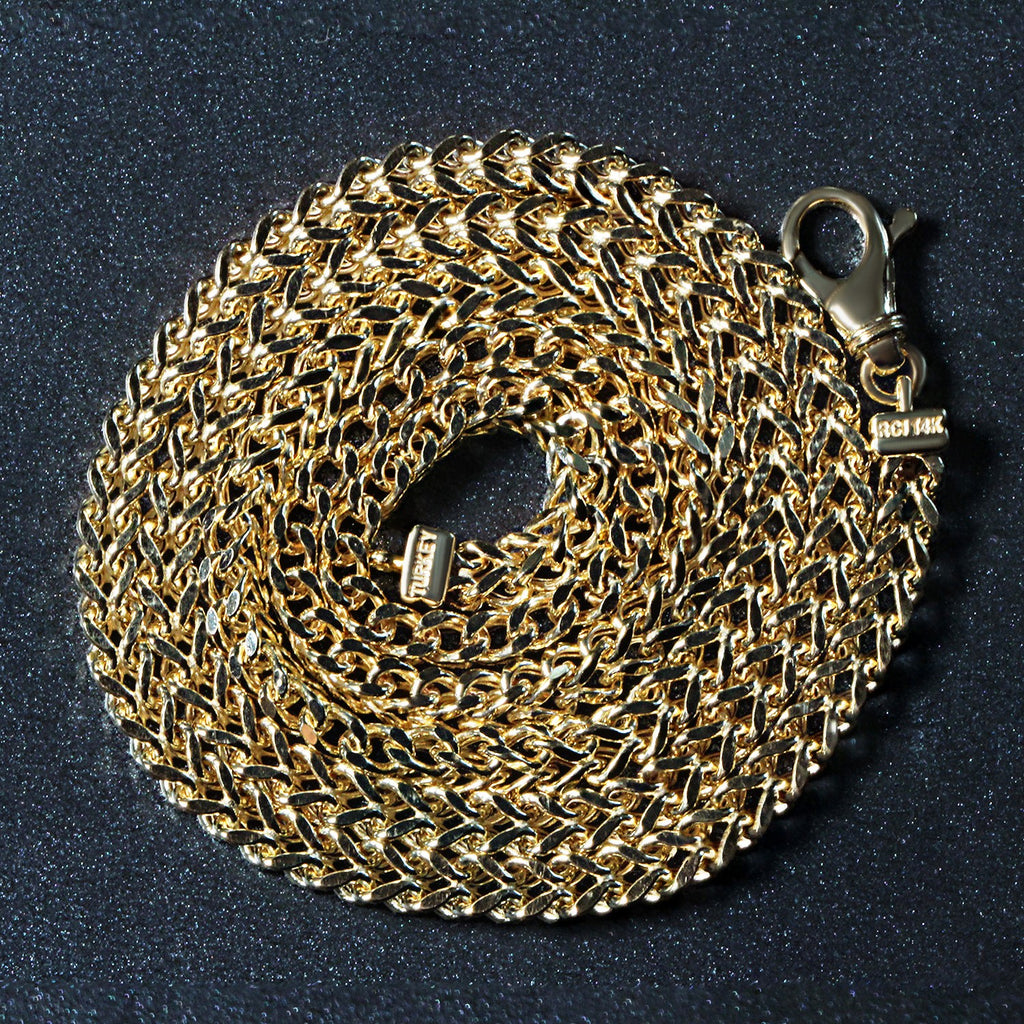14K Yellow Gold Square Franco Chain Necklace (4.40mm)